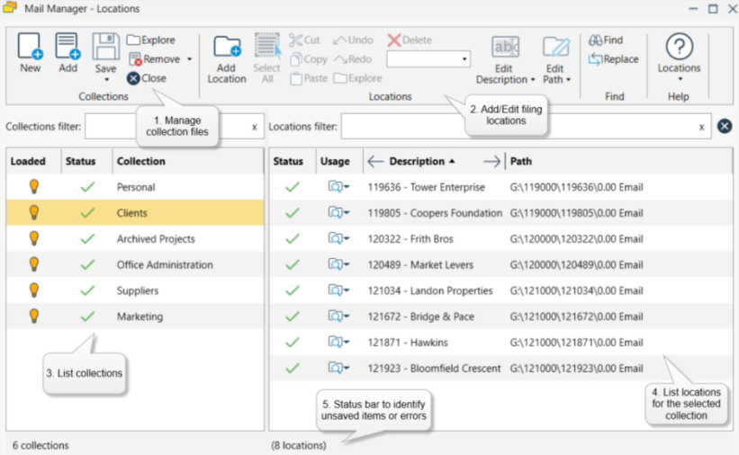 About Filing Locations